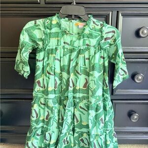 Girl's Green Printed Dress 7y